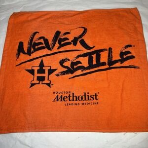 Never Settle Houston Astros 2018 ORANGE Hand Towel SGA Methodist